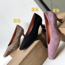 Marc Jacobs MJ中国官网新款女鞋反绒磨砂麂皮小猫跟单鞋高跟鞋