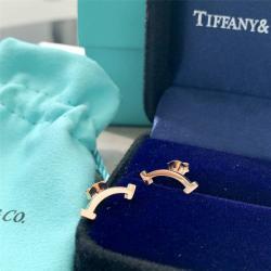 蒂芙尼美国官网玫瑰金Tiffany T 系列 微笑耳环耳钉