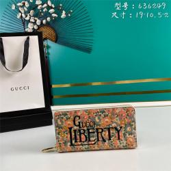 GUCCI古驰奢侈品购物网Liberty花卉印花长款拉链钱包636249