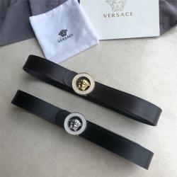 Versace/范思哲官网正品新款皮带圆形美杜莎镶钻扣3.8CM腰带