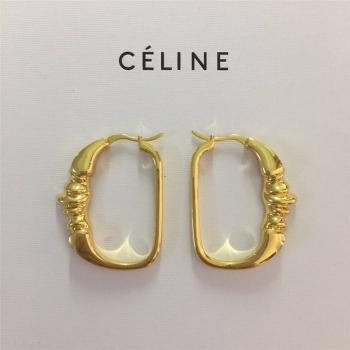 Celine/赛琳中文官网CAMARAT 金色饰面黄铜圈式耳环46U536