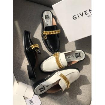 Givenchy纪梵希官方旗舰店女鞋真皮装饰链条半拖穆勒鞋
