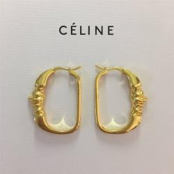 Celine/赛琳中文官网CAMARAT 金色饰面黄铜圈式耳环46U536