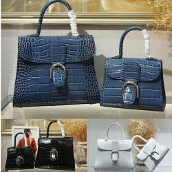 Delvaux/德尔沃包包官网新款鳄鱼纹马蹄扣Brillant手袋