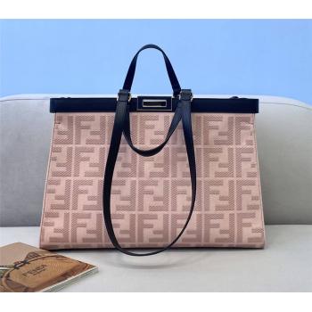 FENDI芬迪国外奢侈品网站粉色PEEKABOO X-TOTE帆布购物袋8BH374