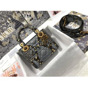 迪奥正品官网代购Lady Dior 三格蟒蛇皮戴妃包M0573