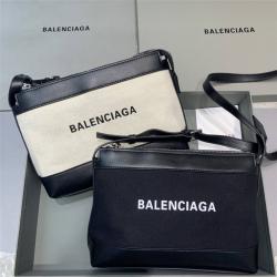 balenciaga什么品牌奢侈品官网巴黎世家新款帆布拼皮斜挎包