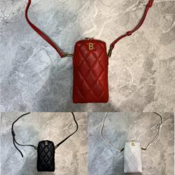 balenciaga杭州专柜正品官网巴黎世家新款B扣LOGO绗缝手机包