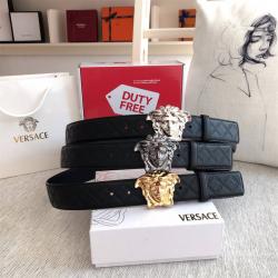 Versace/范思哲中国官网新款压纹真皮美杜莎头像扣男士皮带