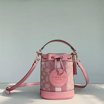 coach中国官网蔻驰女包C8322 DEMPSEY马卡龙新色迷你水桶包