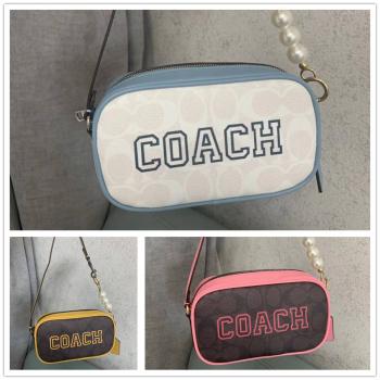 COACH蔻驰官网正品CB851 JAMIE WRISTLET手拎包单肩包（配珍珠链条）