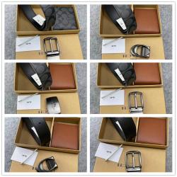 COACH蔻驰香港官网男士钱包+皮带组合礼盒套装4
