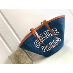 celine哪里买最便宜思琳196262 COUFFIN大号PARIS牛仔和牛皮革扇形手袋