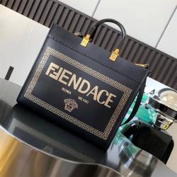 Fendi Versace 芬迪范思哲联名款Fendace徽标Sunshine中号购物袋托特包8BH386