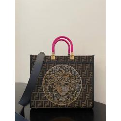 芬迪范思哲Fendi Versace 8BH386 Sunshine联名中号购物袋托特包