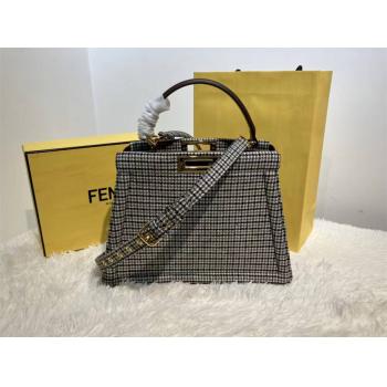 FENDI芬迪8BN321 Peekaboo ISeeU中号千鸟格风琴包