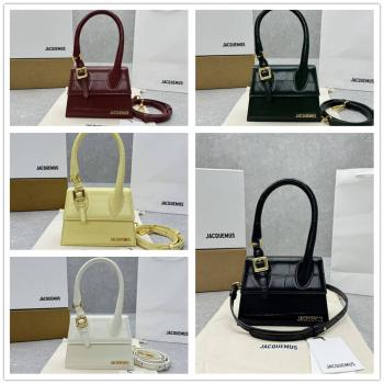 Jacquemus 233BA327中号Chiquito鳄鱼纹搭扣手提斜挎包2039