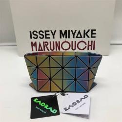 ISSEY MIYAKE三宅一生彩虹色4x6格拉链手拿包化妆包