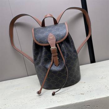 Celine思琳官网女包117902 FOLCO标志印花中号背包双肩包