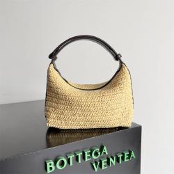 bottega veneta BV葆蝶家包包官网786975拉菲草编织Wallace肩背包便当包