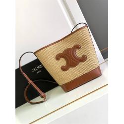 Celine思琳113782 CUIR TRIOMPHE小号编织水桶包198243