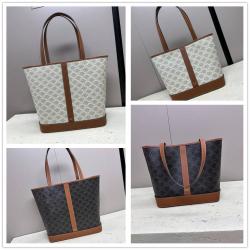Celine思琳115082/115072 CABAS小号/中号标志印花牛皮革手袋托特包