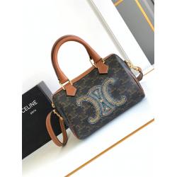 Celine思琳113772刺绣LOGO小号波士顿枕头包197582