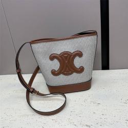 Celine思琳198242 CUIR TRIOMPHE小号条纹水桶包198243