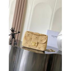 Celine思琳正品官网115852 VICTOIRE中号编织拉菲草链条包115853
