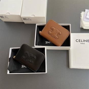 Celine思琳香港官网10K533 TRIOMPHE短款拉链钱包