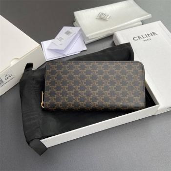 Celine思琳官网男包10B552大号标志印花拉链钱包10L552