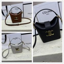 Celine思琳中国官网10K943 TRIOMPHE 迷你牛皮水桶包薯条包