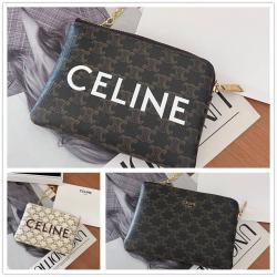 Celine思琳香港官网10C662 TRIOMPHE标识印花零钱卡包10C663