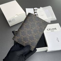 Celine思琳官网正品10K3432 TRIOMPHE标志印花卡包护照夹