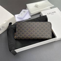 Celine思琳官网男包10B552大号标志印花拉链钱包10L552