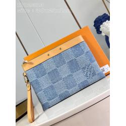 lv上海专柜牛仔布POCHETTE TO-GO 手拿包