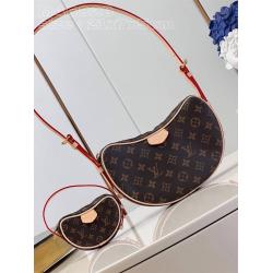 lv老花和新花的区别M46828 CROISSANT 中号手袋豌豆包