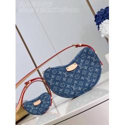 lv中文名M46856 CROISSANT 小号牛仔布豌豆包
