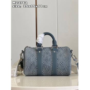lv北京专卖店M22762 KEEPALL BANDOULIÈRE 25 牛仔布枕头包