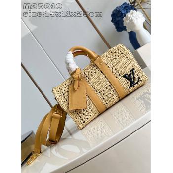 北京lv店M25010 KEEPALL BANDOULIÈRE 25 编织枕头包