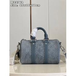 lv北京专卖店M22762 KEEPALL BANDOULIÈRE 25 牛仔布枕头包