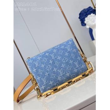 LV法国官网M11401 COUSSIN BB牛仔布手袋