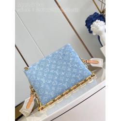 LV法国官网M11400 COUSSIN 牛仔布小号手袋