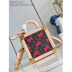 M14040 LV x TM MINI SQUARE TRUNK CHERRY 手袋盒子包