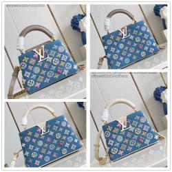 LV M12947 CAPUCINES 迷你手袋（牛仔布丹宁花朵刺绣款）48865