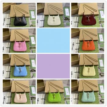 gucci经典款女包古驰 782889 Jackie Notte系列迷你手袋链条包（漆皮）