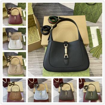 gucci英国古驰官网 810232 Jackie 1961系列中号手袋腋下包（荔枝纹）