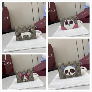 古驰gucci官网旗舰店 818767 饰小狗细节GG小号钱包卡包