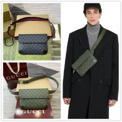 gucci包包真假鉴别古驰 792091 GG字母图案小号腰包胸包