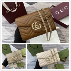 gucci香港官网网址古驰 474575 GG Marmont系列绗缝迷你链条包
